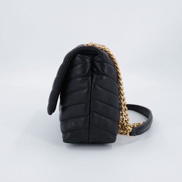 Tory Burch Kira Chevron Convertible Leather Small Crossbody Bag Black - no tags - Picture 4 of 10